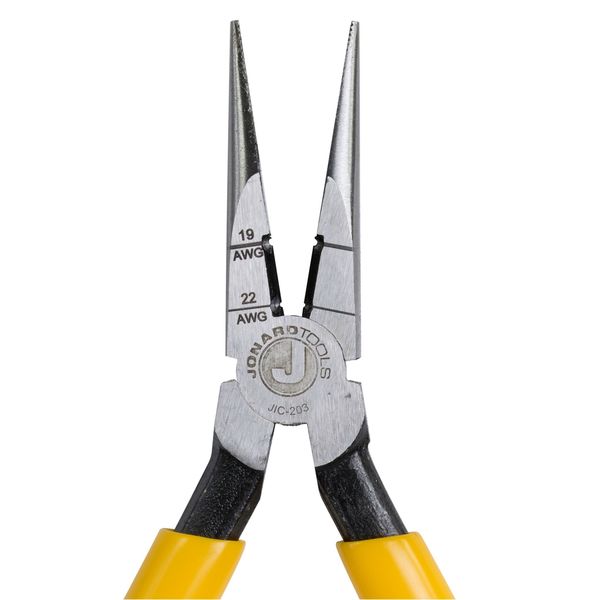 6 3/4 in Jonard's Long Nose Plier, Side Cutter Ergonomic With Dipped Plastic Grips Handle