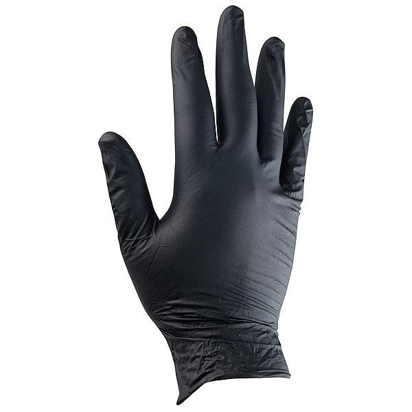 Disposable Gloves, Nitrile, Powder Free, Black, L, 50 PK