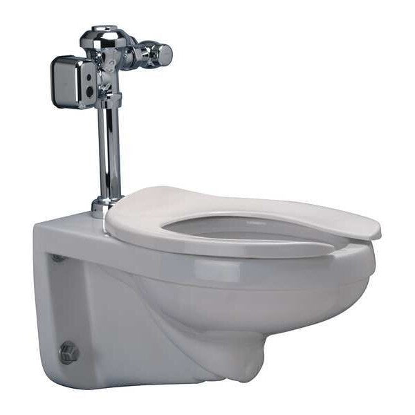 Flush Valve Toilet, 1.28/1.6 gpf, Flush Valve, Wall Mount, Elongated, White