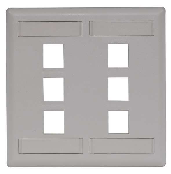 Hubbell IFP26OW - Face Plate, Rear-Loading, 6-port Double-Gang, Office White - 6 x Total Number of Socket(s) - 2-gang - Office White
