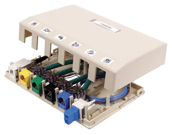 Surface Mount Box, 6 Ports, Office White