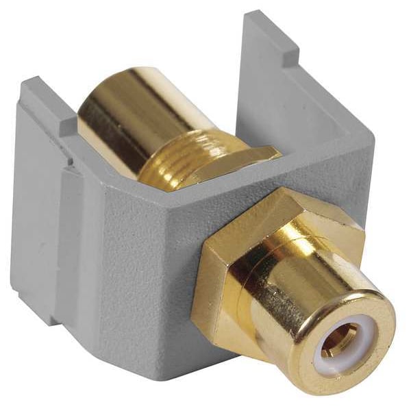 Inline Coupler, RCA, Duplex, Gray