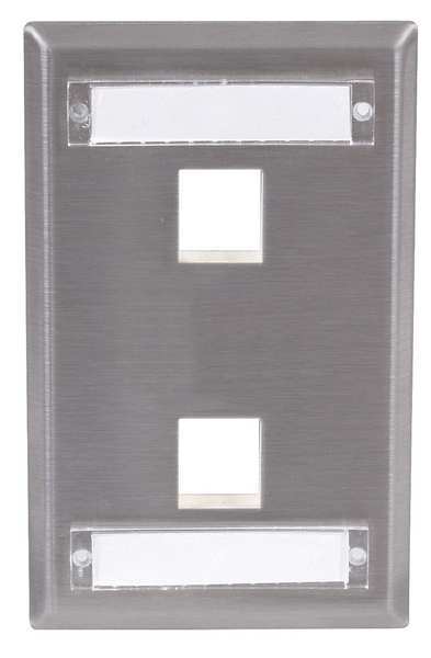 Plate, 2 Ports, Gray