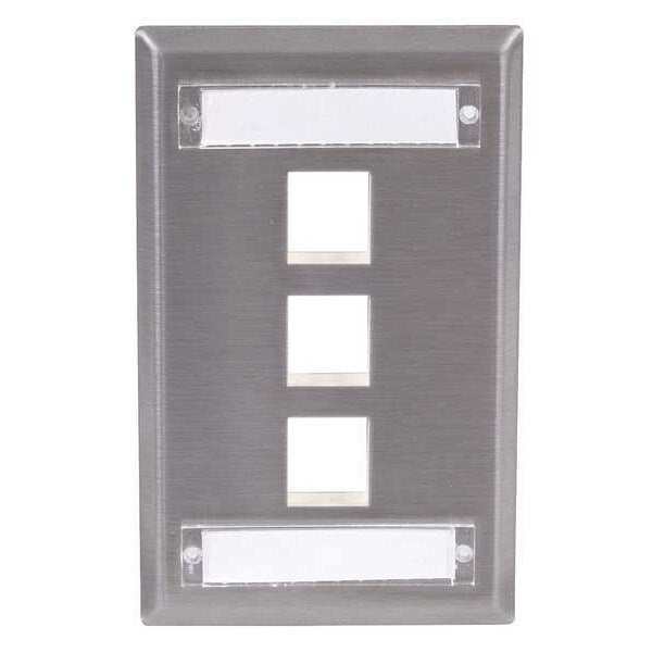 Plate, 3 Ports, Gray