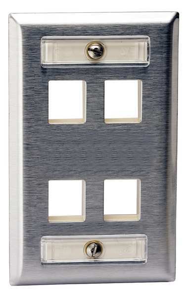 Plate, 4 Ports, Gray