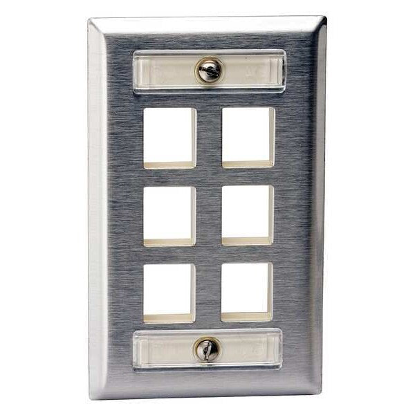 Plate, 6 Ports, Gray