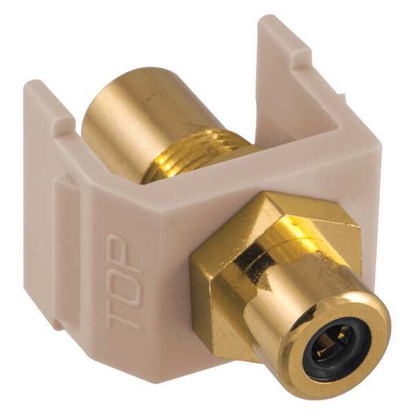 Inline Coupler, RCA, Duplex, Almond