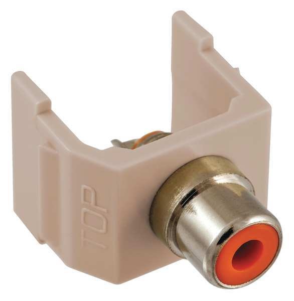 Inline Coupler, RCA, Duplex, Almond