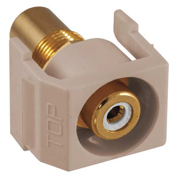 Inline Coupler, RCA, Duplex, Almond