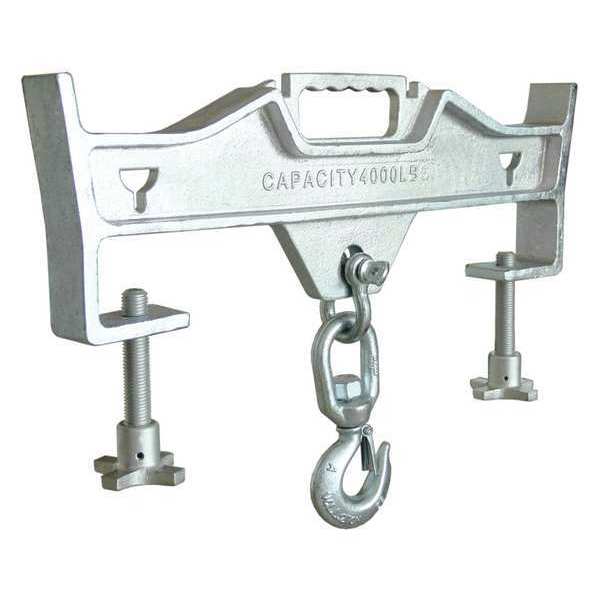 Lifting Hook, Dbl Fork, Sgl Swivel, 4000Lb.