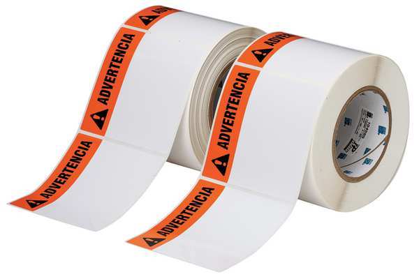 Thermal Transfer Label, Orange/Black/White, Labels/Roll: 1000