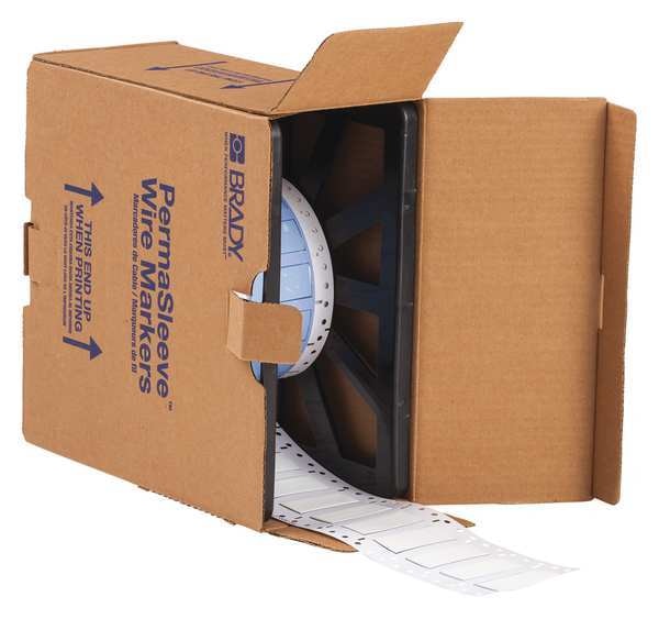 Wire Marking Sleeves, White, Labels/Roll: 500