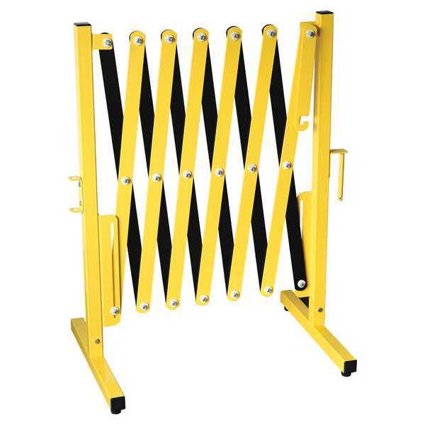 Portable Barricade, 38In.H, Ylw/Blk, Steel