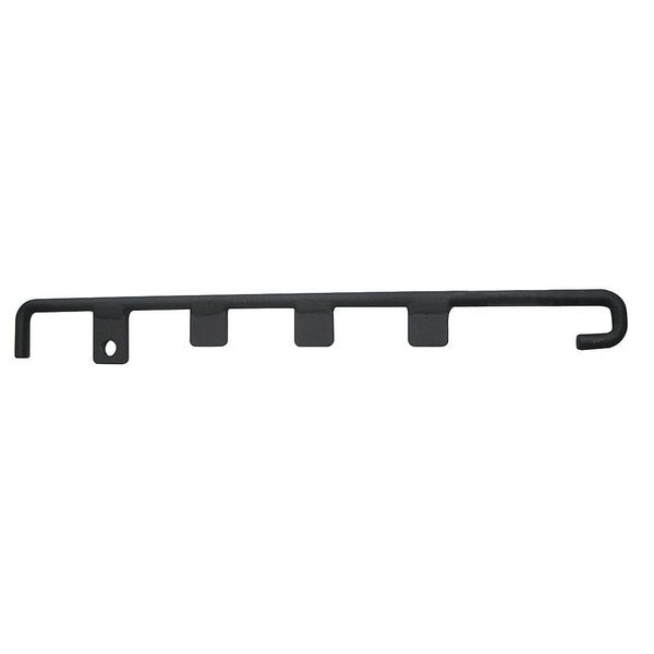 Locking Bar, Fixed Position, Steel, 12 1/2 in H, 1/3 in L, 1 1/3 in W, Black Wrinkle