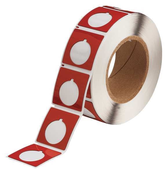 Thermal Transfer Label, Red, Labels/Roll: 250