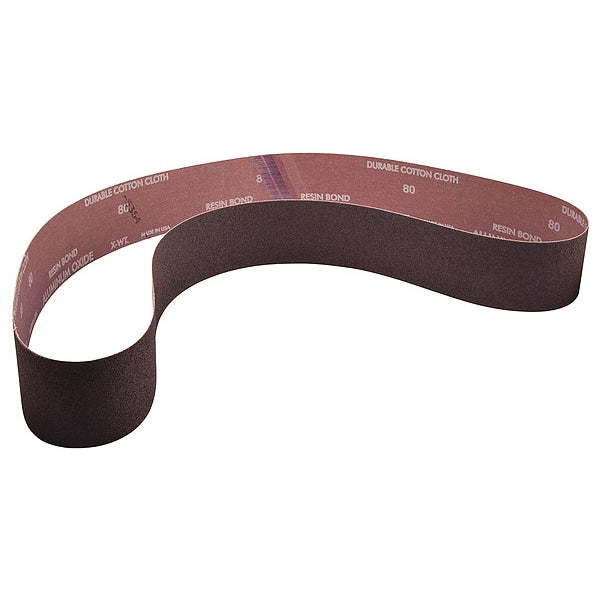 Sanding Belt, Coated, 2 1/2 in W, 60 in L, 180 Grit, Very Fine, Aluminum Oxide, R228 Metalite