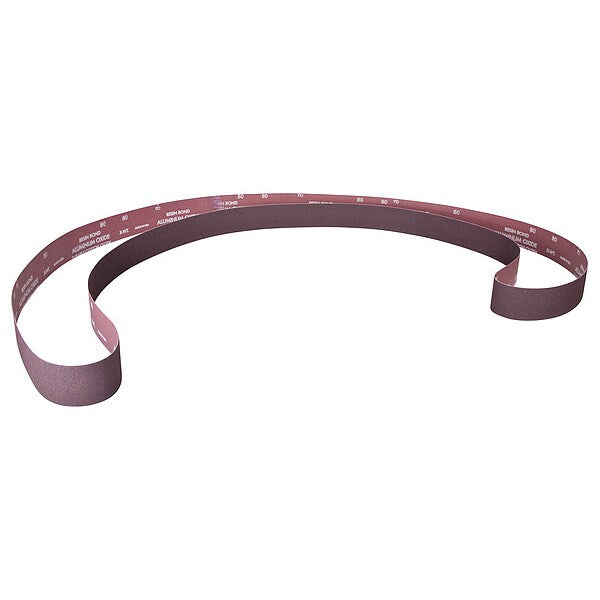 Sanding Belt, Coated, 8 in W, 107 in L, 80 Grit, Medium, Aluminum Oxide, R228 Metalite, Brown