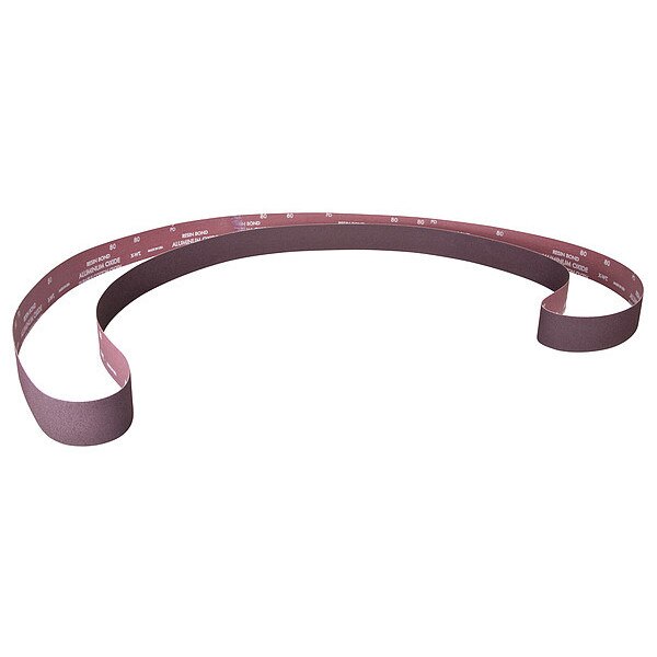 Sanding Belt, Coated, 8 in W, 107 in L, 60 Grit, Medium, Aluminum Oxide, R228 Metalite, Brown