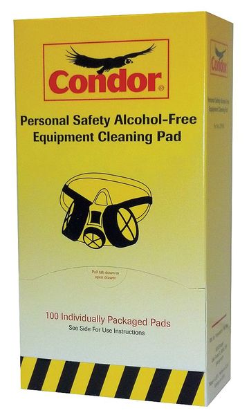 Respirator Wipes, Alcohol Free, PK100