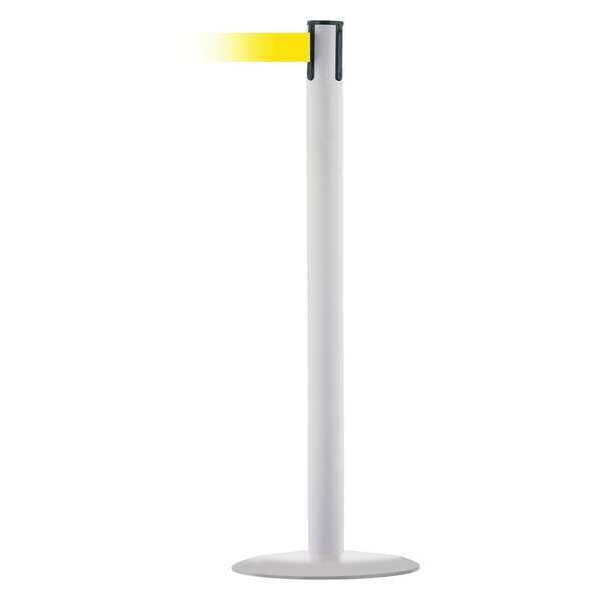 Barrier Post with Belt, 13 ft. L, Yellow