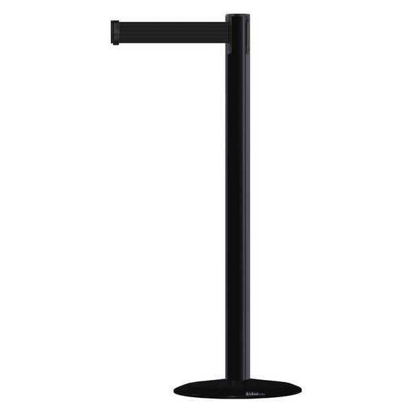 Barrier Post with Belt, 13 ft. L, Black