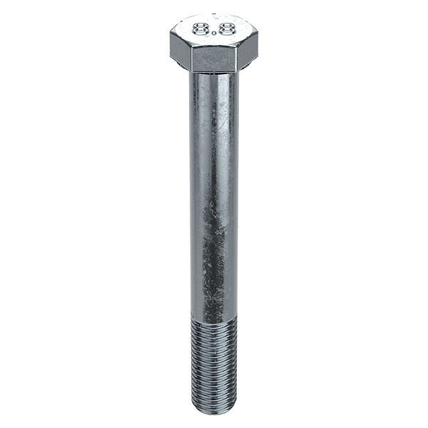 Class 8.8, M24-3.00 Hex Head Cap Screw, Zinc Plated Steel, 160 mm L, 5 PK