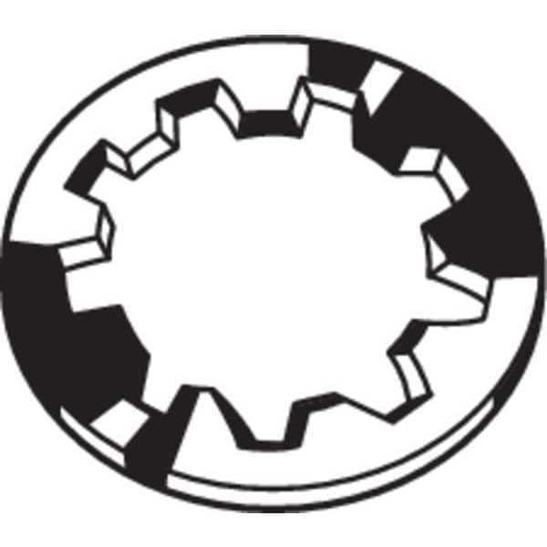 Internal Tooth Lock Washer, Fits Bolt Size #10 Stainless Steel, Plain Finish, 50 PK