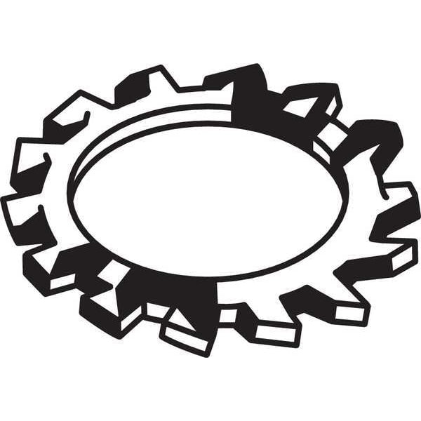 External Tooth Lock Washer, Fits Bolt Size #6 Stainless Steel, Plain Finish, 50 PK