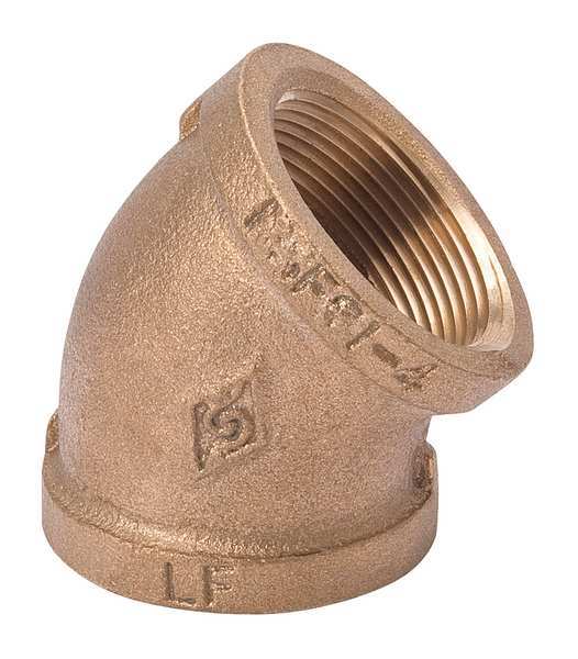 Brass 45 Degrees Elbow, FNPT, 1/4
