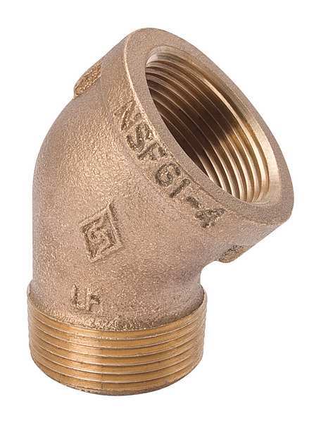 Brass 45 Degrees Street Elbow, MNPT x FNPT, 1/4