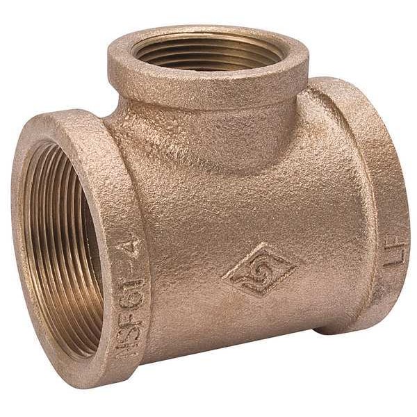 Red Brass Reducing Tee, FNPT, 3/4