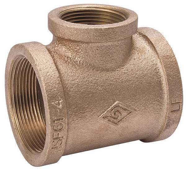 Brass Reducing Tee, FNPT, 1/2