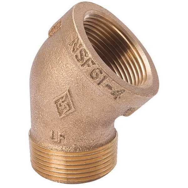 Brass 45 Degrees Street Elbow, MNPT x FNPT, 1-1/2
