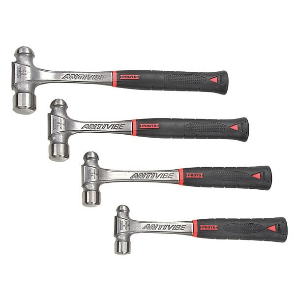 4-piece Ball Peen Hammer Set, 8-24 oz., Steel Handle & Head