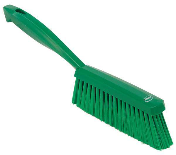 1 19/32 in W Bench Brush, Soft, 6 3/4 in L Handle, 7 in L Brush, Green, Plastic, 13 in L Overall