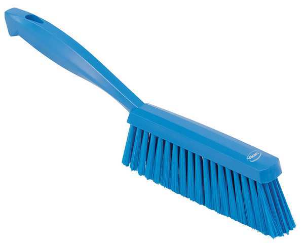 1 19/32 in W Bench Brush, Soft, 6 3/4 in L Handle, 7 in L Brush, Blue, Plastic, 13 in L Overall