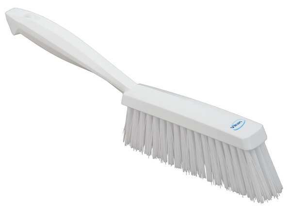 1 19/32 in W Bench Brush, Medium, 6 1/2 in L Handle, 6 1/2 in L Brush, White, Plastic