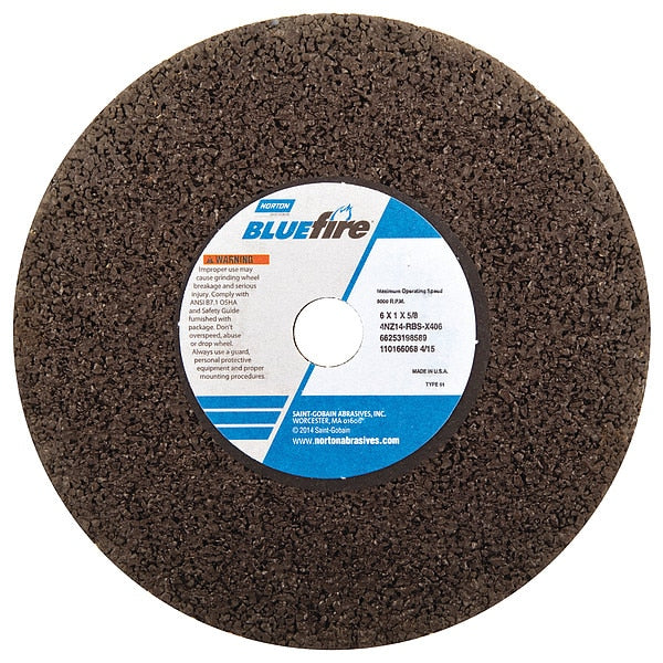Straight Grind Wheel, 6 D, 1 T, 5/8 Arbor