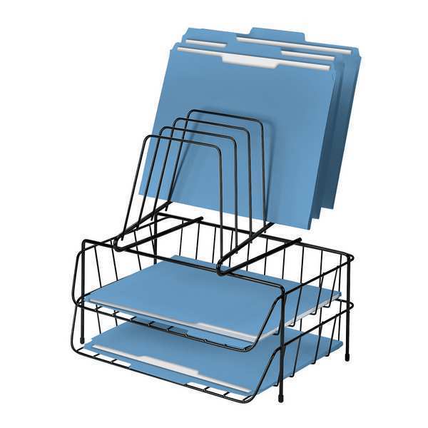 Letter Tray/File Holder, Black, 8 Comp
