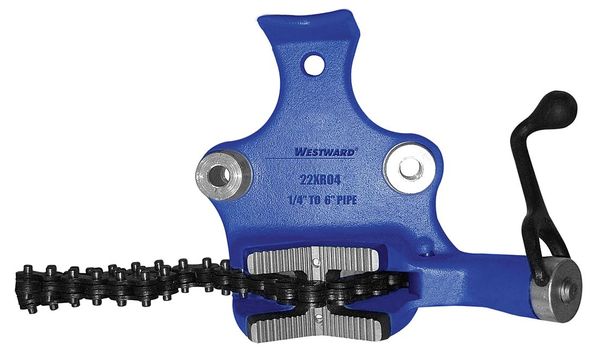 Bench Chain Vise, Top Screw, 1/4 to 6 in