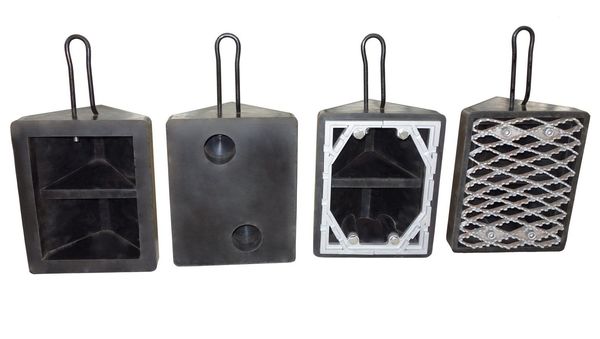 Wheel Chock Kit, Mlded Rbr w/Stl Grab, Blk