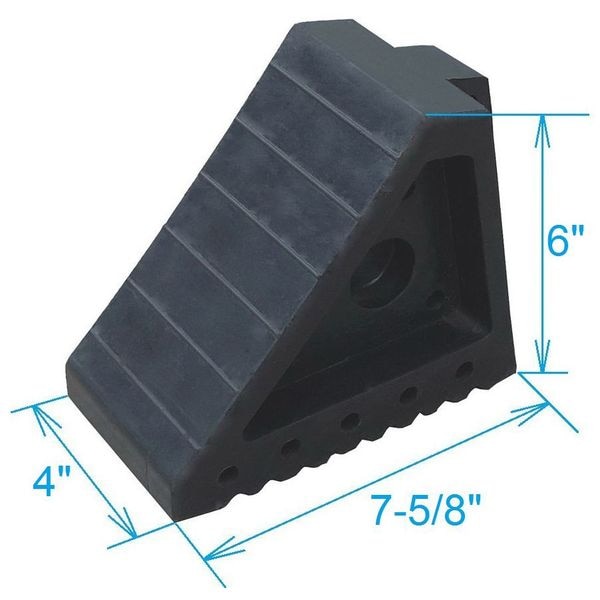 Wheel Chock, Molded Rubber, Black