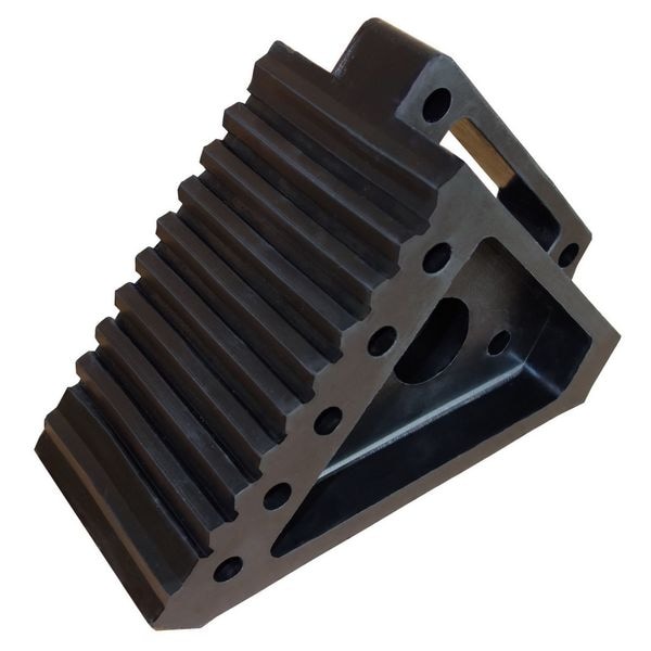 Wheel Chock, Molded Rubber, Black
