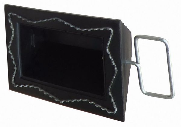 Wheel Chock, Molded Rbr w/Stl Grab, Black