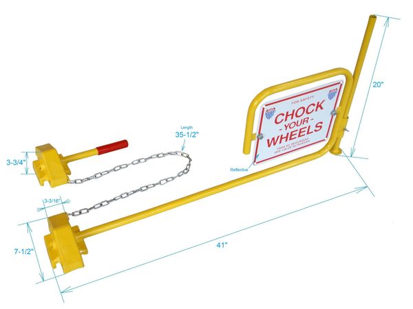 Rail Car Wheel Chocks and Flag