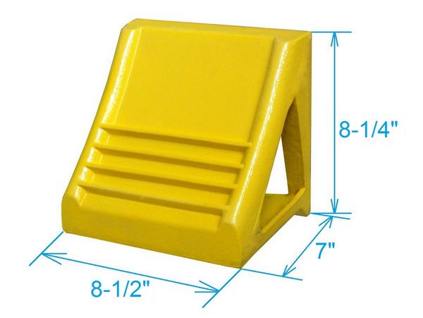 Wheel Chock, Heavy-Duty Steel, Yellow