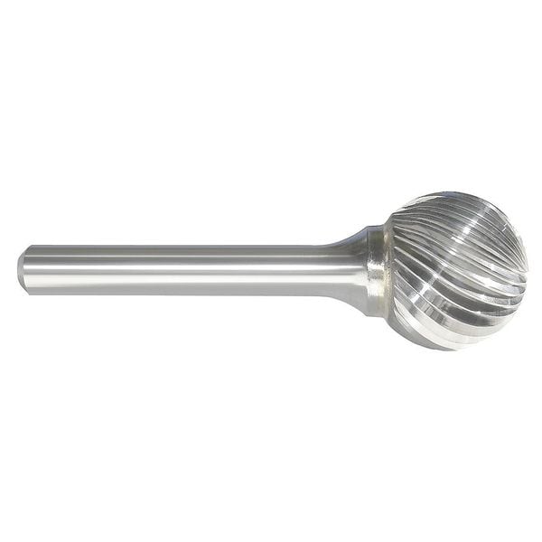 Carbide Bur, Ball Shape, 3/32 In, 1/8 Shank