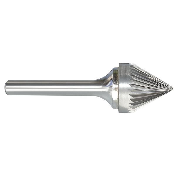 Carbide Bur, Cone, 1/8 In, 1/8 Shank