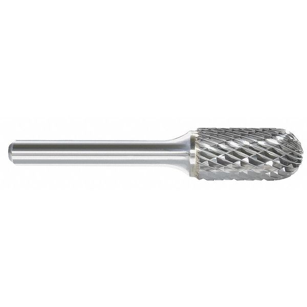 Carbide Bur, Radius End, 3/32 In, 1/8 Shank