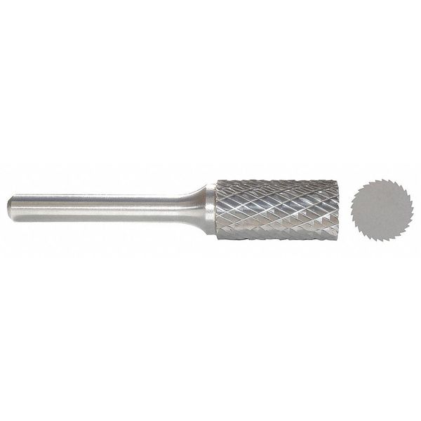 Carbide Bur, Cylinder, 1/16 In, 1/8 Shank